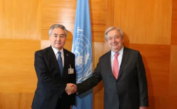 Жээнбек Кулубаев встретился с генсеком ООН Антониу Гутерришем