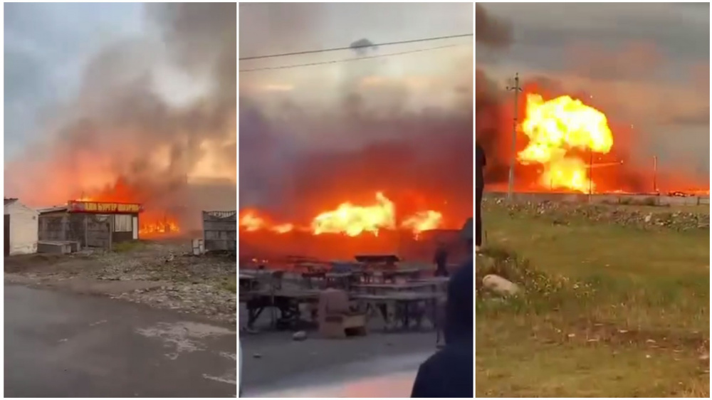 Крупный пожар произошел на скотном рынке в Сокулукском районе